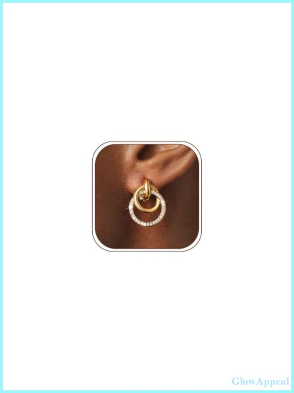 Chunky Clip On Earrings 14K Gold Plated Knot Link Hoop Geometric Statement Non